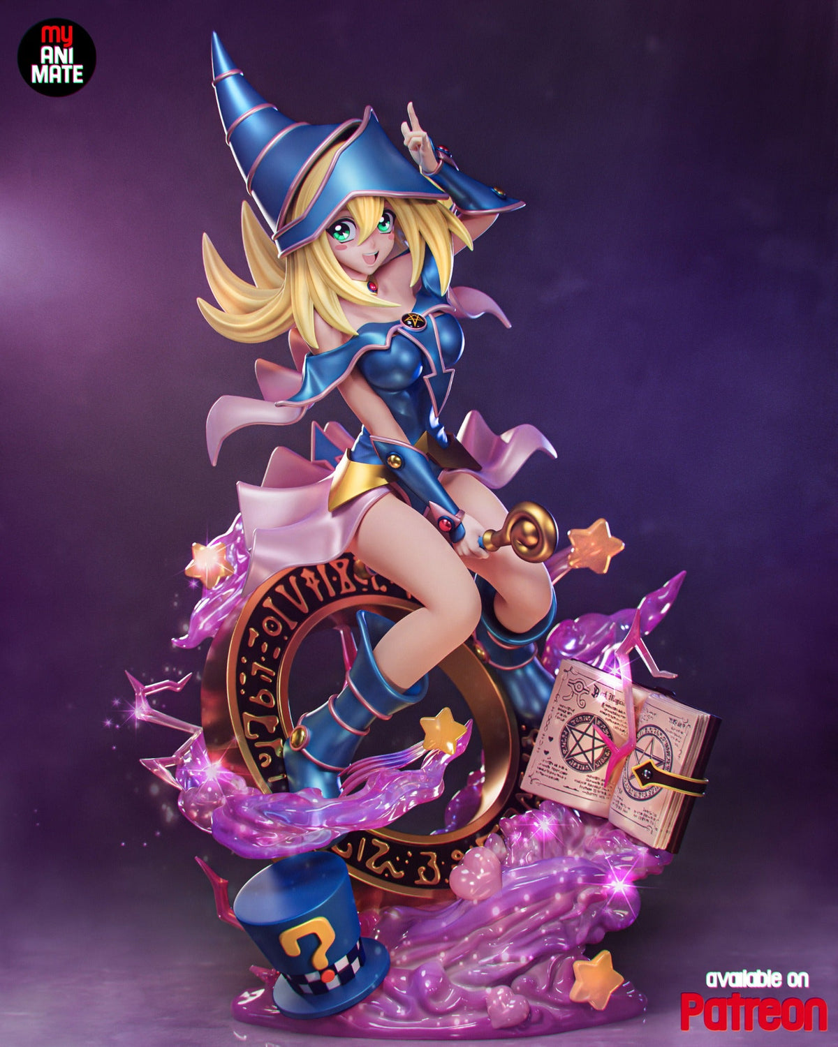 Maga Oscura – Yu-Gi-Oh! | Figura de resina con efectos transparentes - Akaizustudio